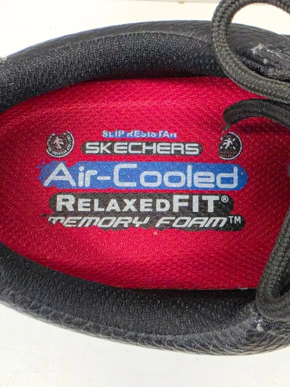 Skechers Work Cottonwood Jaken SR Shoes Mens 7.5 Black Leather Slip Resistant